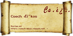 Csech Ákos névjegykártya